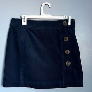 Vineyard Vines Navy Corduroy Mini Skirt with Side Buttons